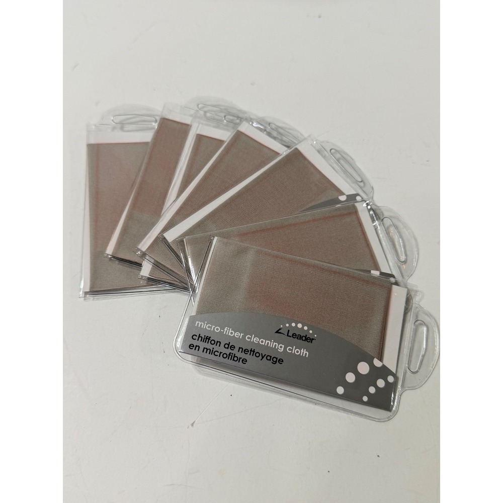 Lot of 6 Leader Microfiber Lens Cleaning Cloths Gray for Glasses Screens Hilco
